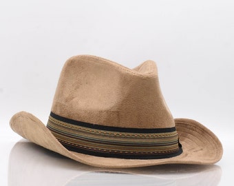 Vintage Cowboy Style Nubuck Hat, Men And Woman Hat, Rancher Hat, Western Style Hat
