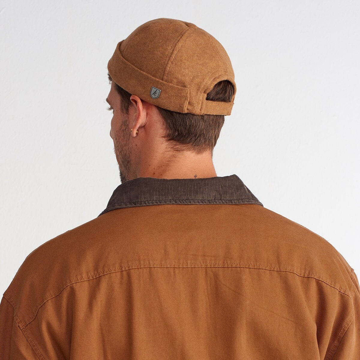 Wool Docker Cap Brimless Hat Street Style Retro Skullcap Beanie Landlo- GEGEEN D