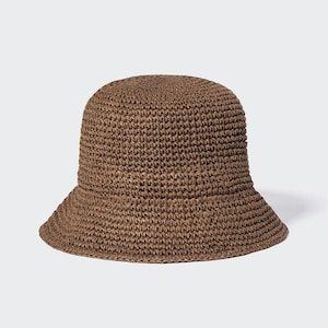 May include: A brown crocheted bucket hat.