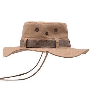 Camel Sun Protection Safari Hat | Bob Hat | Outdoor Trekking Hat | Unisex Travel Headwear | Western Safari Hat with Adjustable Drawstring
