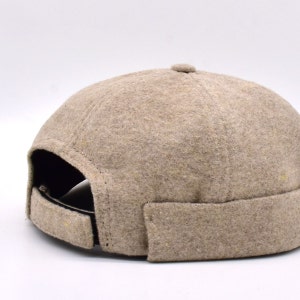 Gorra Docker Para Hombre, Sombrero Sin Ala Skullcap Beanie Work Soldier Cap Rolled Cuff Retro Miki Hat, Rojo