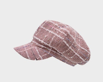 Plaid Newsboy Cap: Women's 8 Panel Cabbie Hat