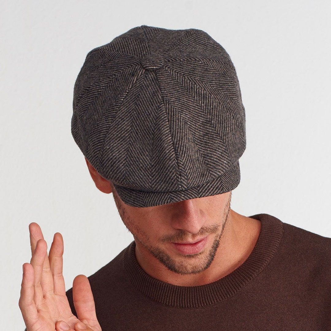 Amazon.com: Wool Newsboy Caps Men Herringbone Flat Caps