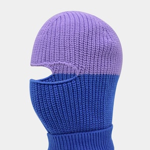 Unisex Knitted Balaclava: Multicolor Cotton-Acrylic Ski Mask