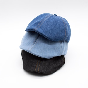 Denim Flat Cap: Handmade Cotton Summer Golf Hat
