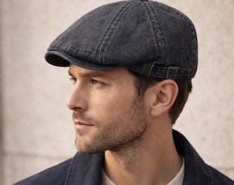 Stonewash Series – Washed Denim Newsboy Cap | Unisex
