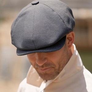 British Style Newsboy Cap: Dark Grey Cotton Peaky Blinders Hat