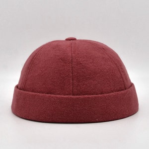 Wool Docker Cap: Unisex Brimless Sailor Skullcap