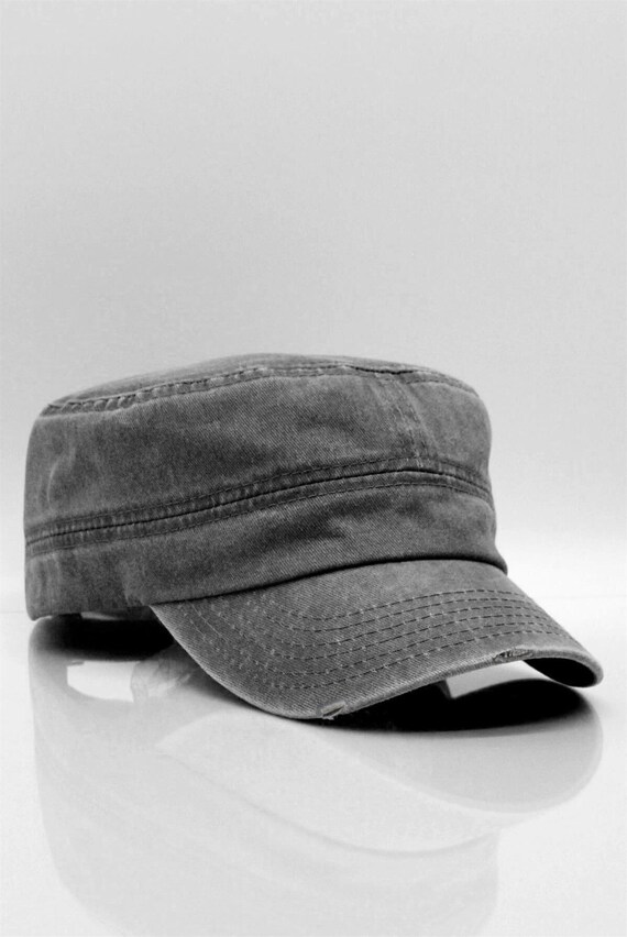 thumbnail image 2 of Oilskin Hat Unisex Classic Military Hats , Adjustable Cotton Army Cap, Vintage Flat Top Outdoors Baseball Caps For Men And Women Green Baseball Cap 2 of 12