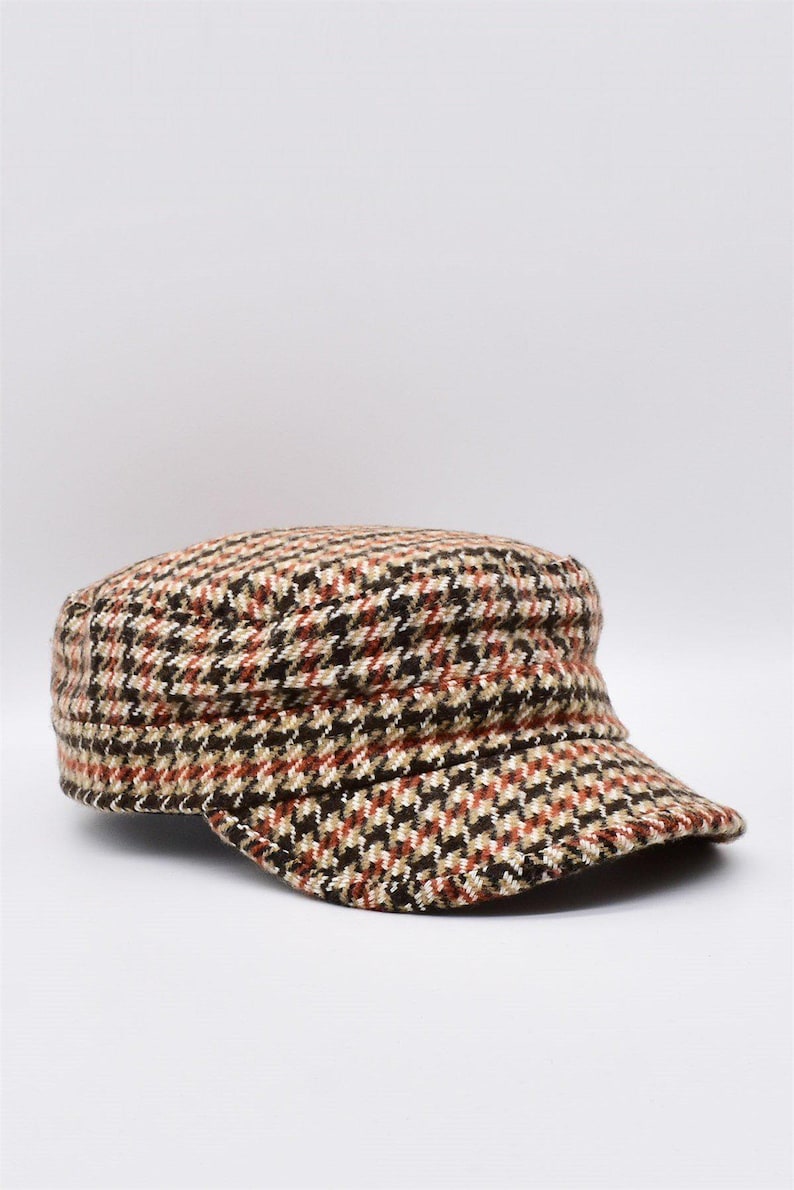 Wool Castro Cap for Men – Herringbone Military Hat, Winter Style - Etsy
