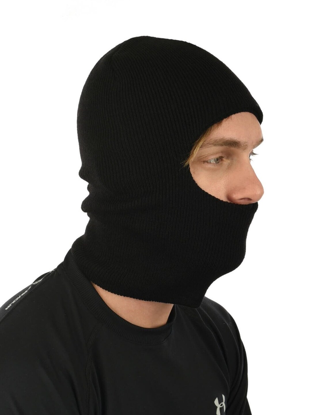 Hat With Mask Solid Knit Balaclava, Black Ski Mask, Riding Ski Mask Caps, Unisex ...
