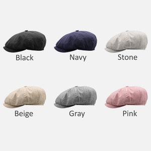 Cotton Summer Flat Cap, Peaky Blinders Hat, Irish Flat Cap, Spring Gatsby Hat, Baker Boy Hat, Summery Grooms Hat, Gift for Fathers