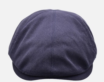 Maßgeschneiderte Flachmütze aus Leinen, 6 Panel Peaky Cap, marineblaue Sommer-Entenschnabelmütze, Tommy Shelby-Mütze, Ivy-Mütze, Vatertagsgeschenk, 6 Farben, 3 Größen