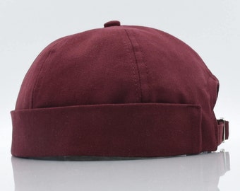 Baumwolle Docker Hut Hipster Skullcap Sommermütze Minimal Docker Cap Krempenloser Hut Strassenhut Rundhut Unisex Skullcap