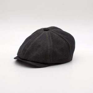 Premium Black Denim Summer Flat Cap - Classic British Newsboy Style, Ideal Father&#39;s Day Gift