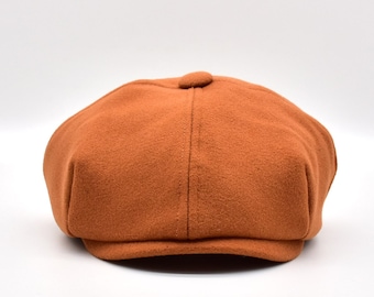 Wool Blend Newsboy Cap: Handmade Autumn Winter Gatsby Hat