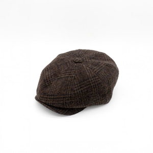 Plaid Tweed Winter Hat, 8 Panel Newsboy  Cap, Wool Gatsby Hat, Irish Flat Cap, Baker Boy Hat, Mens Suit Hat, Peaky Blinders Cap