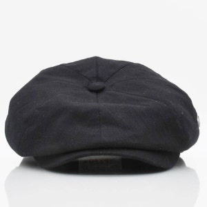 Linen Black Summer Flat Cap, Peaky Blinders Hat, Baker Boy Leather Hat,Irish flat cap, Summer Men Hat, Ivy League Hat, Fathers Day Gift