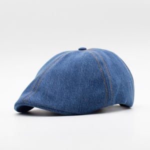 Denim Flat Cap: Handmade Cotton Summer Golf Hat