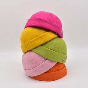 Wool Docker Cap: Minimalist Brimless Beanie, Unisex Sailor Hat