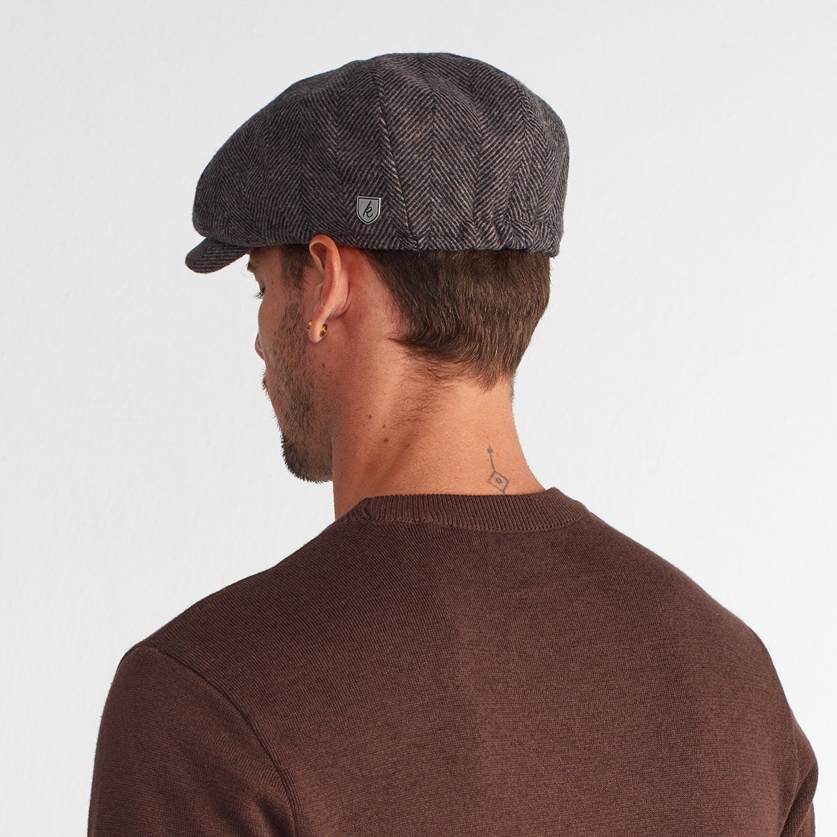 Herringbone Wool 8 Panels Cap, Peaky Blinders Hat, Winter Herringbone Wool 8 Panels Cap, Peaky Blinders Hat, Winter