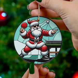 table tennis gift ornaments,table tennis santa ornament,Ping Pong ornament,Gift for Ping Pong Players,Table Tennis Ping pong Paddle Ornament