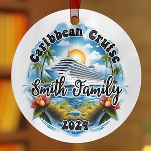 Personalized Caribbean Cruise Ornament, Family Vacation Gift