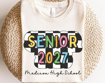 Camiseta personalizada para graduados de 2027, camiseta de graduación personalizada, camiseta con el nombre de la escuela secundaria
