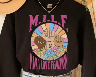 Sudadera de cuello redondo feminista MILF, derechos de la mujer, ropa de empoderamiento