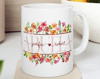 Personalized Abuela Coffee Mug: Floral Grandparent Gift