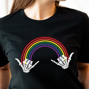 Gay shirt, Gay Pride shirt, Lesbian shirt, Pride ally, Pride parade shirt, Rainbow Skeleton, Bisexual tshirt, trans pride, lgbt pride gift