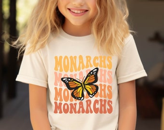 monarchs tshirt, monarch butterfly youth shirt, girls boys school butterfly shirt, insect shirt,Boho Butterfly kids youth size,Butterfly Tee