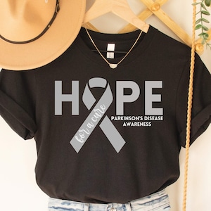 Parkinson&#39;s Disease Shirt, Parkinson&#39;s Awareness Shirt, In April We Wear Silver, Parkinson Awareness Month, Silver Ribbon, Red Tulip