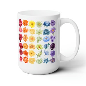 Vintage style pride Mug, Gay Rainbow Mug, LGBT MUG, Lesbian Mug, Gay Pride Mug, 70s style pride mug, ally mug, pride flag mug,wildflower mug