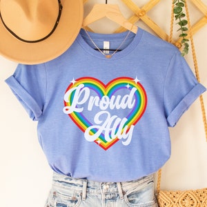 Ally Rainbow Tshirt | Retro Pride Shirt | Pride T Shirt | Lesbian Pride Shirt | Gay Pride Shirt | LGBTQ Pride Shirt | Pride Shirts Women