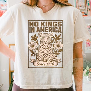 Political Shirts, No Kings in America Comfort Color Tee Shirt,Pro Democracy Shirt, Anti Authoritarian Tee, Anti Maga Anti Trump Shirt,*251