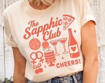 Lesbian Pride T-Shirt, Sapphic Club Graphic Tee, LGBTQ Apparel