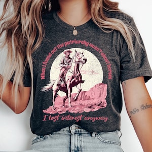 Feminist shirt,When I Found Out The Patriarchy Wasn't About Horses shirt, Women's empowerment apparel,Western-themed Cowboy Cowgirl shirt