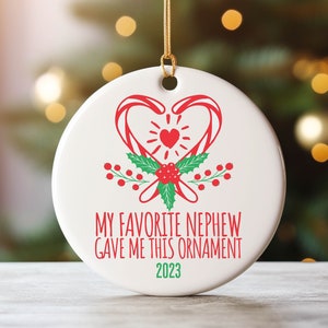 Aunt and Nephew Christmas Ornament, Gift for Aunt,Aunt Gift from Nephew,Personalized Aunt Ornament,funny Christmas gift for Aunt from nephew