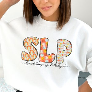 SLP Sweatshirt, Speech Language Pathologist Sweatshirt, Speech Therapist Shirts, Gift for SLP, SLP Crewneck Sweater, retro Slp shirt