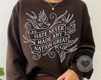 Sudadera de cuello redondo anti-ICE, jersey con los derechos de los inmigrantes, alto a las deportaciones