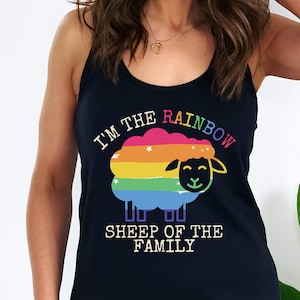 LGBTQIA+ Pride Tank, Pride Month Gift, Gay Pride Rainbow Top, Transgender,Bisexual,Pansexual,Lesbian Pride Flags Women&#39;s Shirt,rainbow sheep