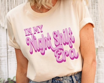 夜勤ナース時代Tシャツ、レトロRN Tシャツ