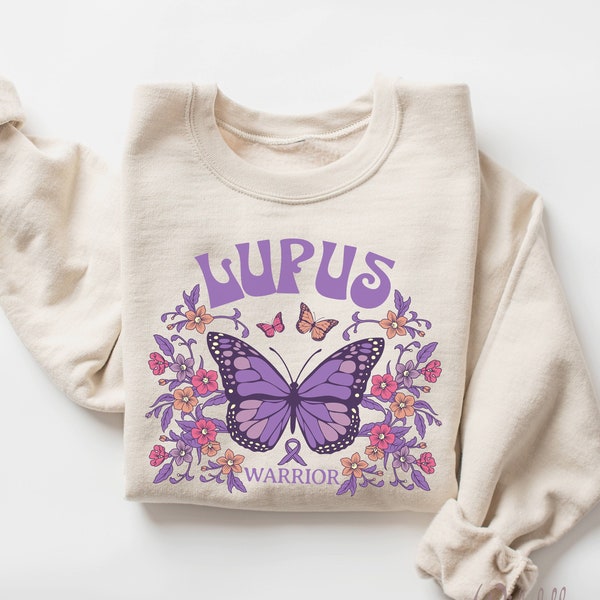 Lupus Sweatshirt, Lupus Shirt, Lupus Ribbon Shirt, Fibromyalgie Shirt, Lupus Krieger Grafik, Lupus Bewusstseins Shirt, Geschenk für Überlebende, Chronische Schmerzen