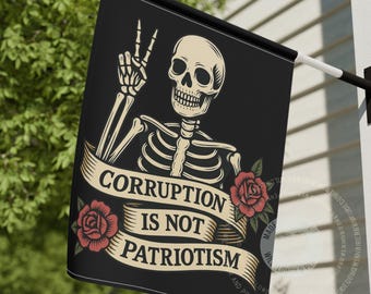 Anti Trump Gartenfahne: Skeleton FTD Demonstration Haus Flagge, Politisches Yard Schild