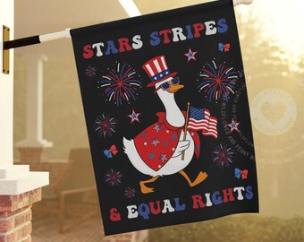 Stars Stripes Equal Rights Garden Flag, Patriotic Progressive Yard Banner