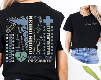 Camiseta personalizada del equipo de neurología, enfermera de neurología, regalos personalizados para enfermeras.