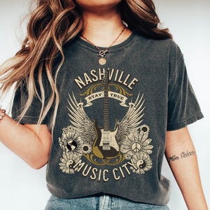 Nashville Tee, Nashville T-shirt, Music City,Tennessee Tee,Vintage Inspired Country Music,Comfort Colors,country t shirt Nash Bach,  T-shirt