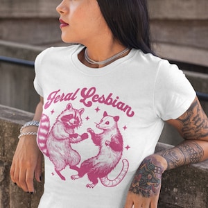lesbian pride shirt | lesbian girlfriend gift | funny lesbian | lgbtq pride | queer | Feral Lesbian | WLW | Pride gift | lesbian meme tee
