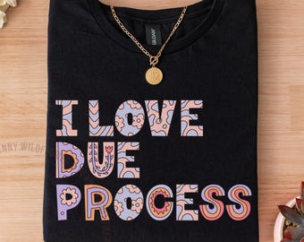 Camiseta del debido proceso: camisetas políticas, camisetas de activista por la justicia social